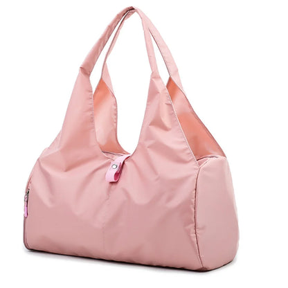 Yoga Bag Large Gym Bag for Women, Sports Bag with Shoe Compartment, Lightweight Waterproof Duffel Bag, Multi-Functional Travel Bag, Pink